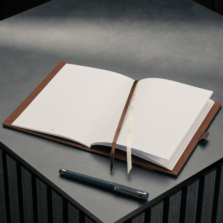 TORRO Echtleder Hardback Notizbuch [Nachfüllbar] [Stiftschlaufe] [Gummiband] [Liniertes Papier] (A5
