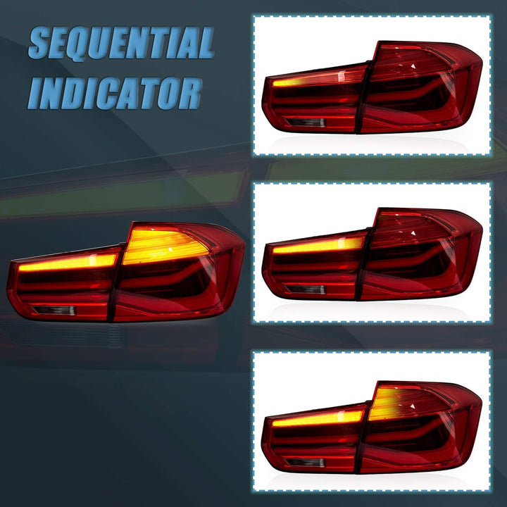 VLAND Rückleuchten Kompatibel mit BMW 3 Series F30 F35 F80 2012-2018 mit Blinker-Sequenzanzeige Rück