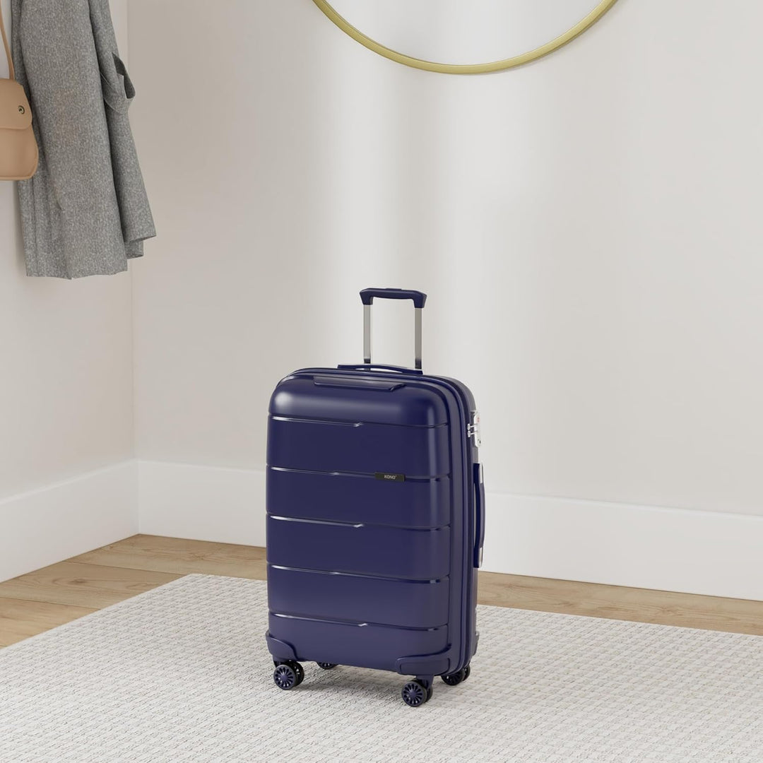 KONO Kabinentrolley 55x40x20 Leicht Kleiner Koffer Trolley Handgepäck Hartschale Reisekoffer mit 4 R