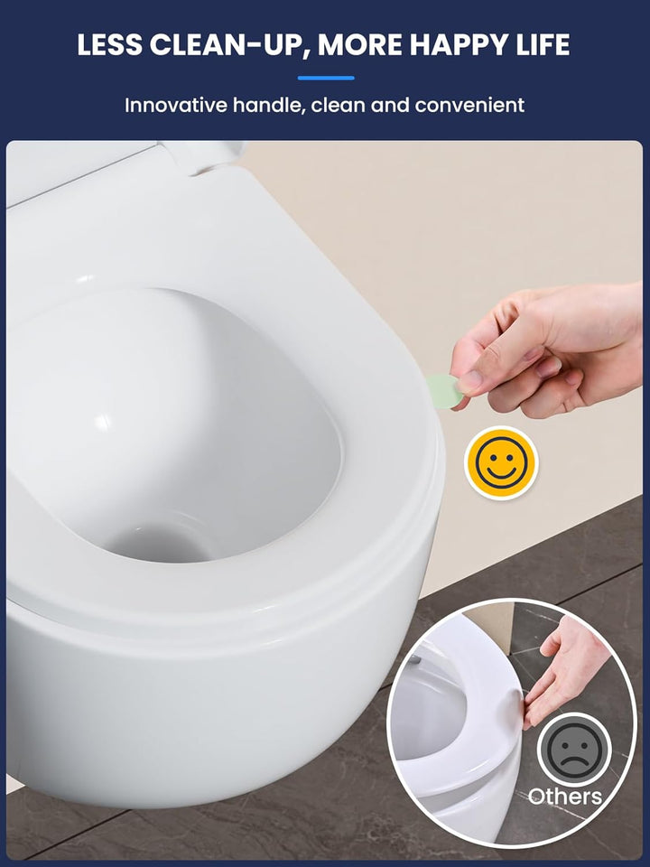 Toilettendeckel mit Absenkautomatik D-Form [KURZ],YEAUPE PRO WC Sitz mit Puller Lid,Toilettensitz mi
