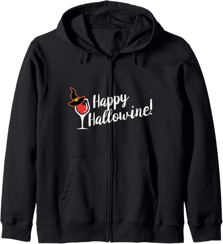Happy Hallo-Wine! Funny Halloween Cute Drinking Graphic Kapuzenjacke