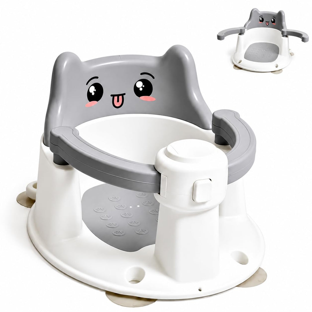 Baby Badewannensitz ab 6 Monate, Rutschfester Badesitz mit Saugnäpfen, Sicherer Sitz für Badewanne &