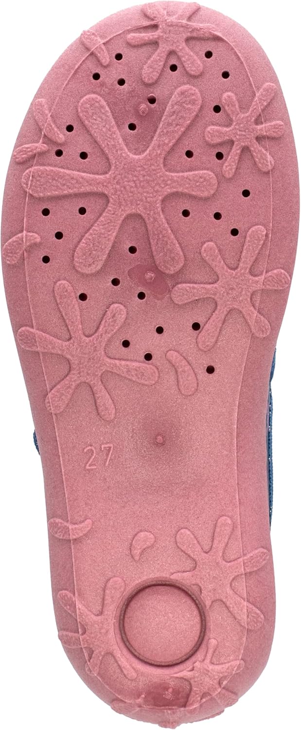 Fischer Kinder Hausschuh Mädchen Mary Jane Ballerina Glitzer Stern 632344 25 EU Blaurosa, 25 EU Blau