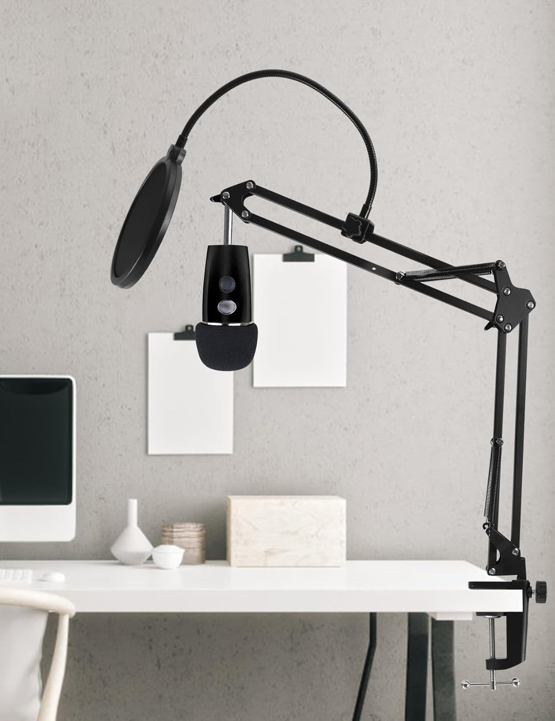 Mikrofon Ständer Boom Arm, Einstellbarer Mikrofonarm für Blue Yeti, Yeti Nano, Elgato Wave, HyperX Q