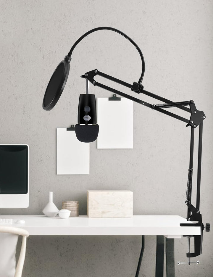 Mikrofon Ständer Boom Arm, Einstellbarer Mikrofonarm für Blue Yeti, Yeti Nano, Elgato Wave, HyperX Q