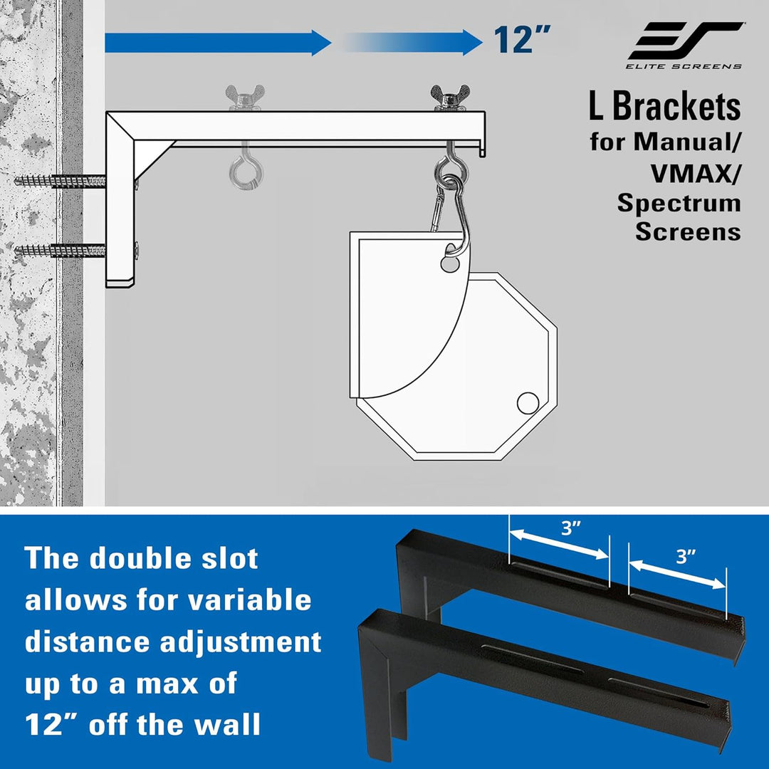 Elite Screens Universal-Projektor-Leinwand, 30,5 cm, Weiss, verstärkte Metallkonstruktion, Wand- ode