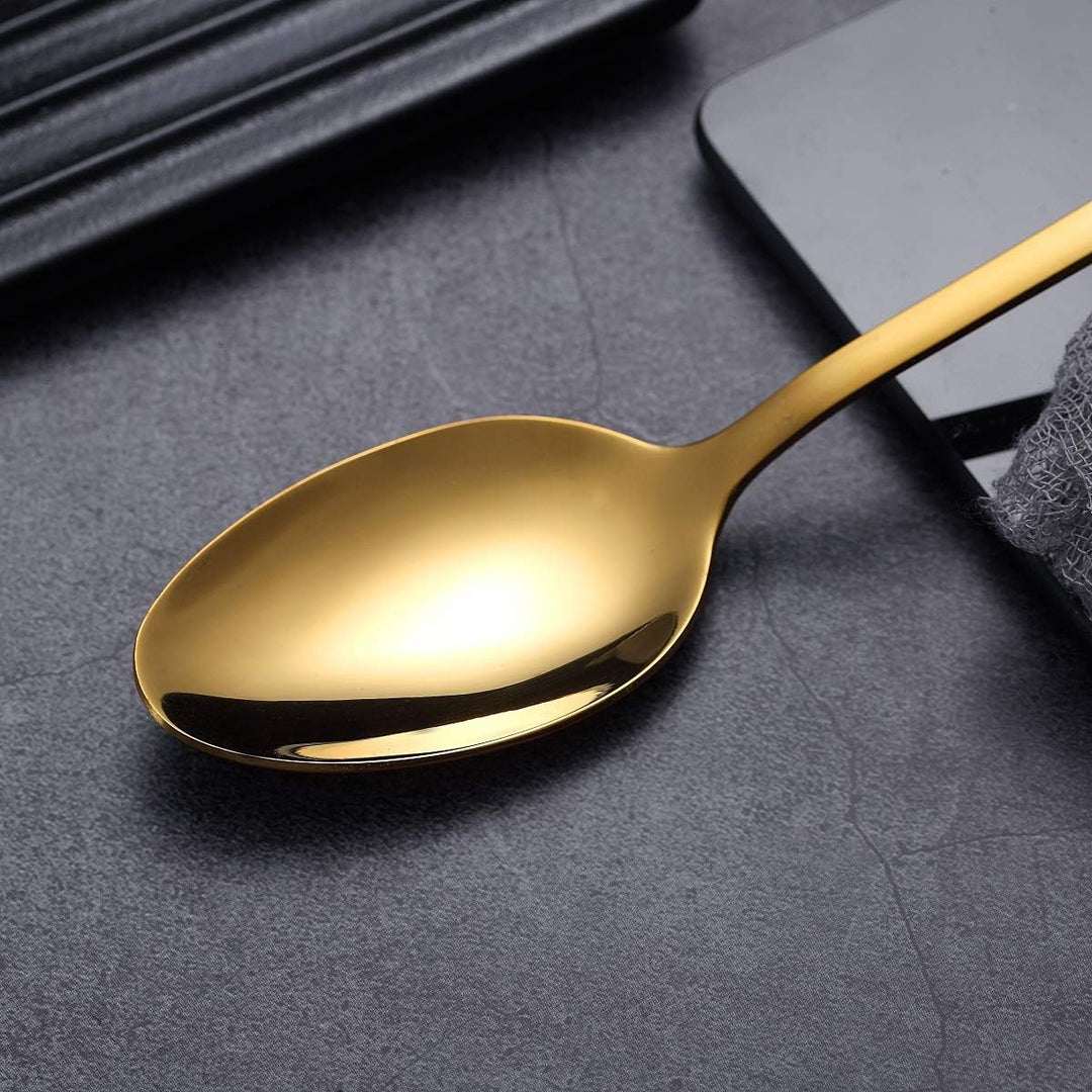 HOMQUEN Besteck Set, Gold Besteck Set, Edelstahl Set Service für 6 Personen, 30 Stück Esszimmer Best