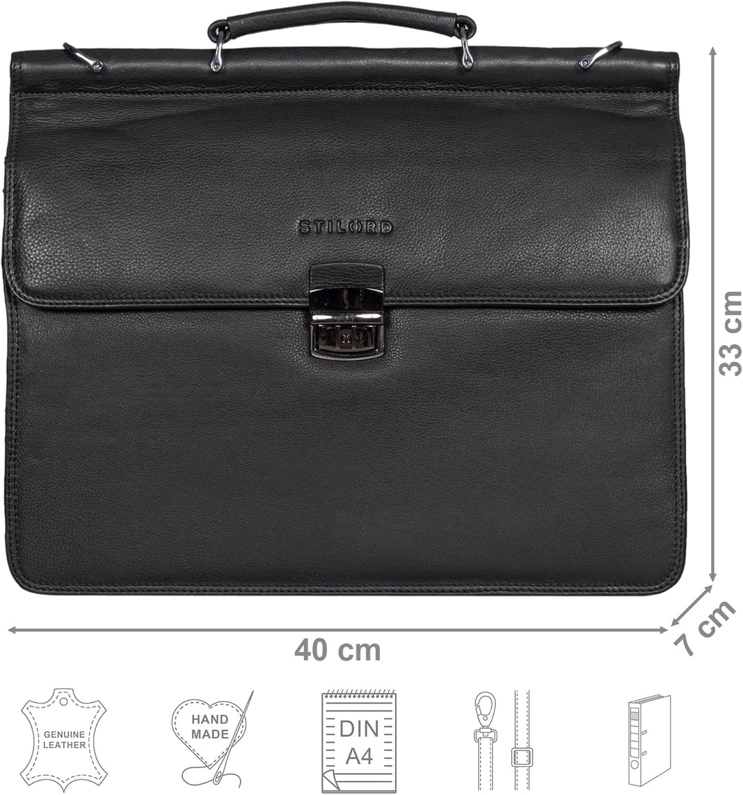 STILORD 'Stephan' Laptoptasche 15,6 Zoll Herren Leder Businesstasche Office Bag Umhängetasche Leder-