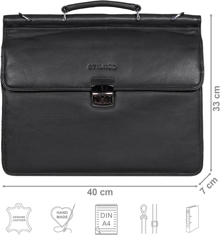 STILORD 'Stephan' Laptoptasche 15,6 Zoll Herren Leder Businesstasche Office Bag Umhängetasche Leder-