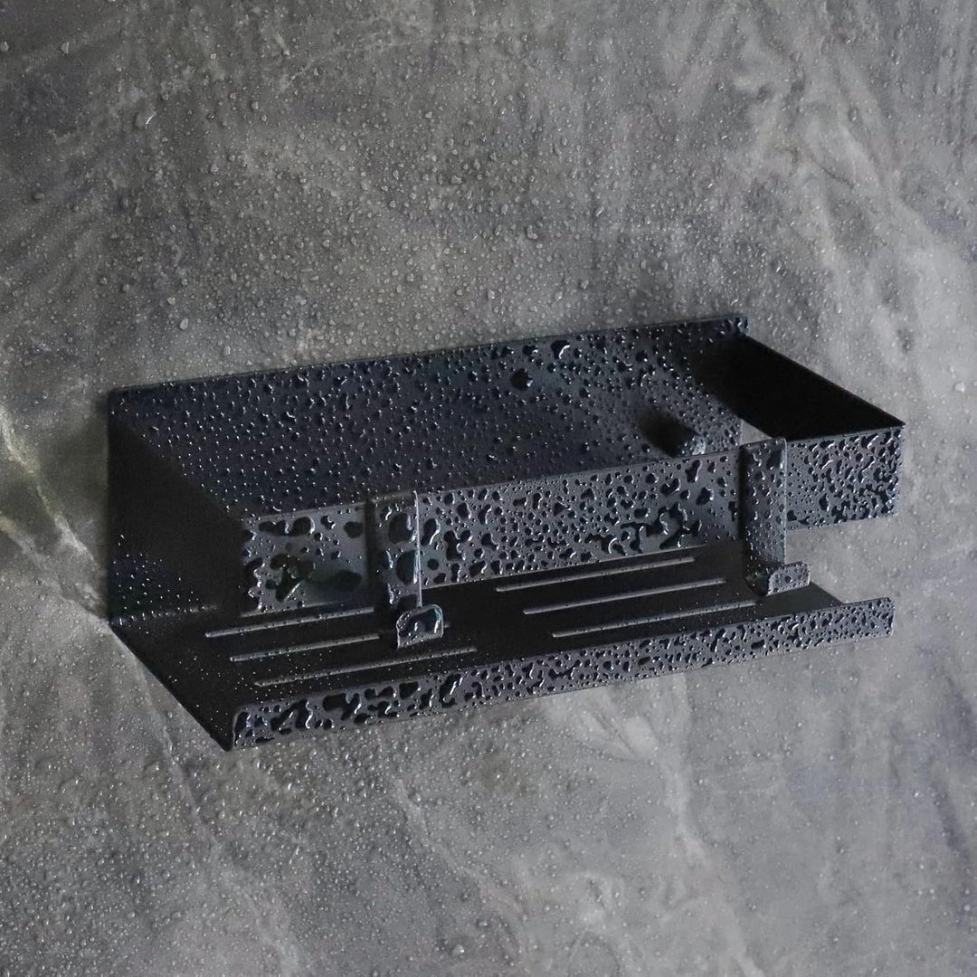 Duschablage Ohne Bohren Duschregal Wand Edelstahl Badregal mit 2 beweglichen Haken Duschkorb Selbstk