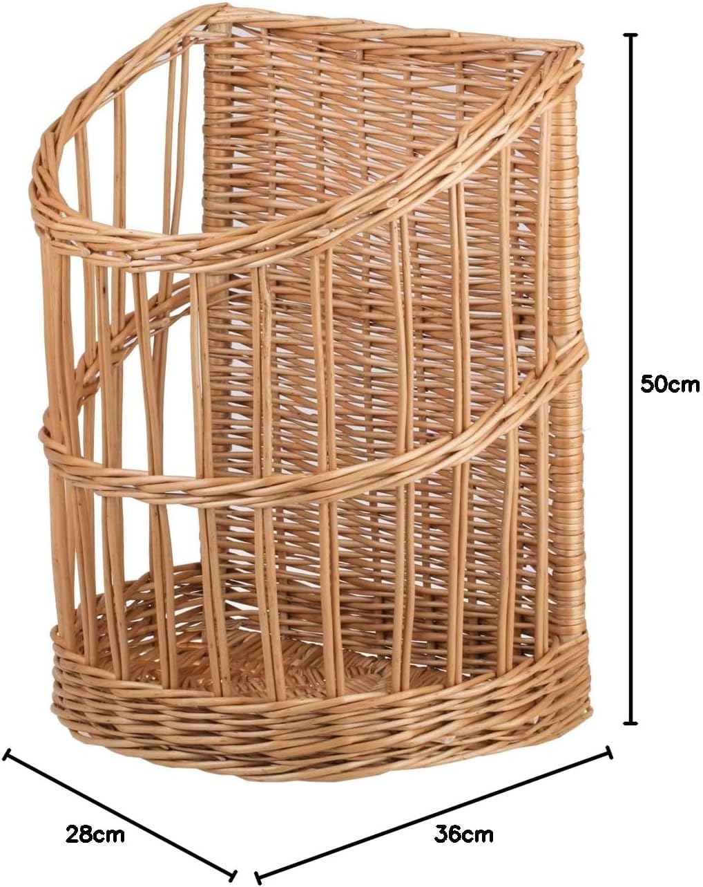 Baguettekorb aus Weide, Backwarenkorb, Stangenbrotkorb, Brotständer, Brotkasten aus natürlichem Weid