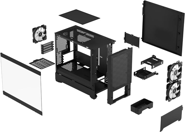 Fractal Design Pop Mini Air RGB Black - Tempered Glass Clear Tint - Honeycomb Mesh Front – TG Side P
