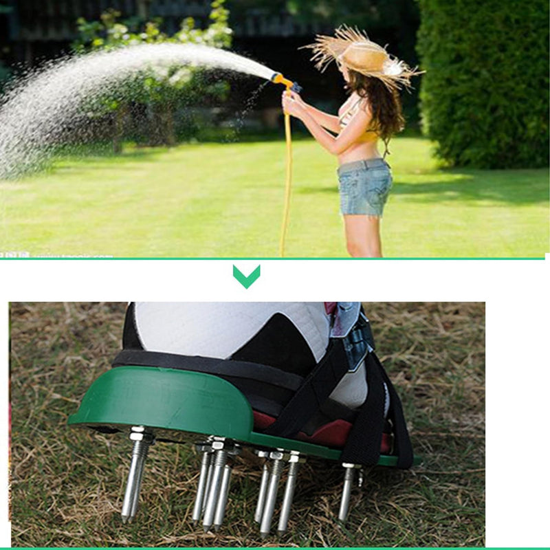 MZSX Idealer Rasenaufblaser Für Höfe Und Gärten, Schwarz, Rasenaufblasschuhe, Gartenschuhe Mit Nylon