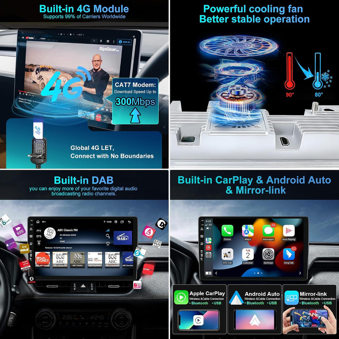 9 Zoll Android 14 Autoradio mit Navi Für Suzuki Jimny 2007-2015 |Octa Core|6GB 128GB|Eingebaut 4G LT