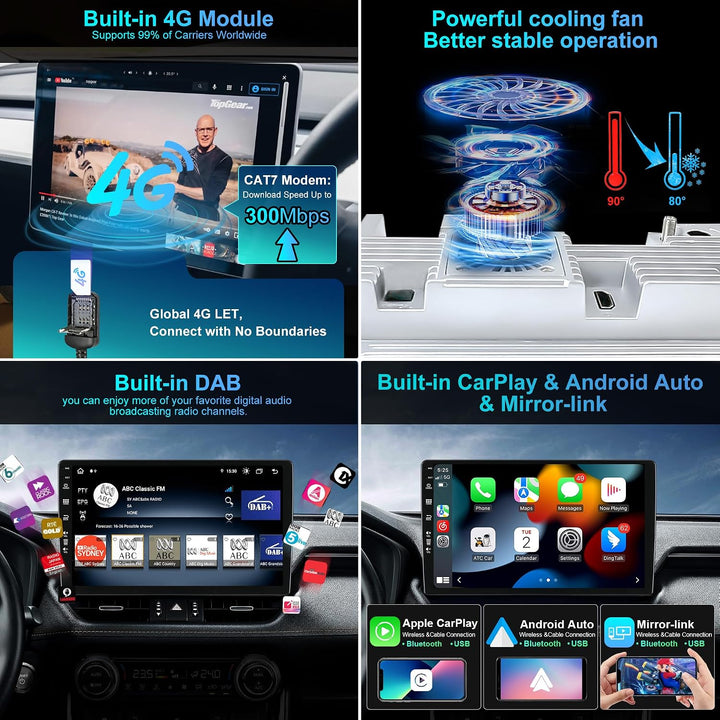 9 Zoll Android 14 Autoradio mit Navi Für Suzuki Jimny 2007-2015 |Octa Core|6GB 128GB|Eingebaut 4G LT