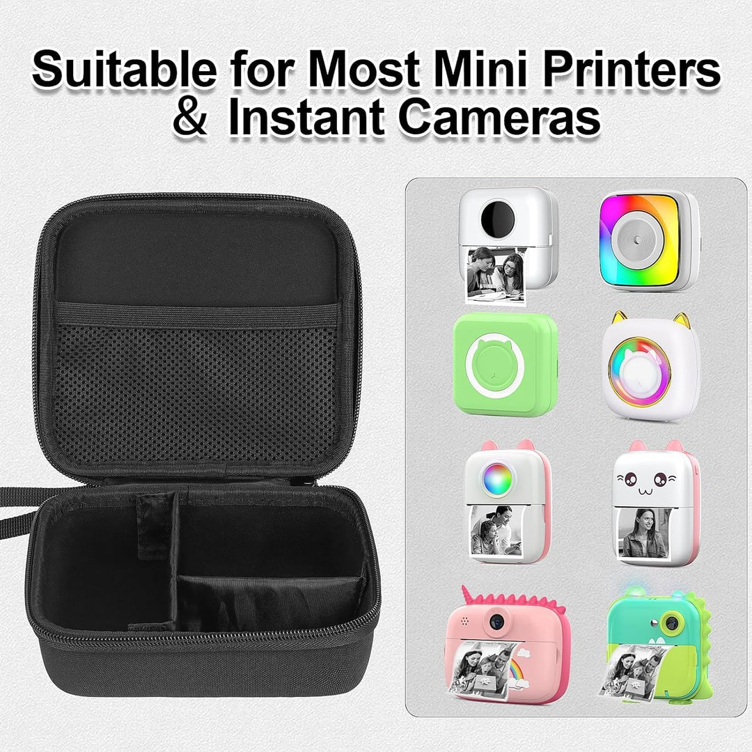 HUIJUTCHEN Mini Drucker mit Tasche, Mini Etikettendrucker Tasche Tragbarer Mini Fotodrucker 10 Rolle