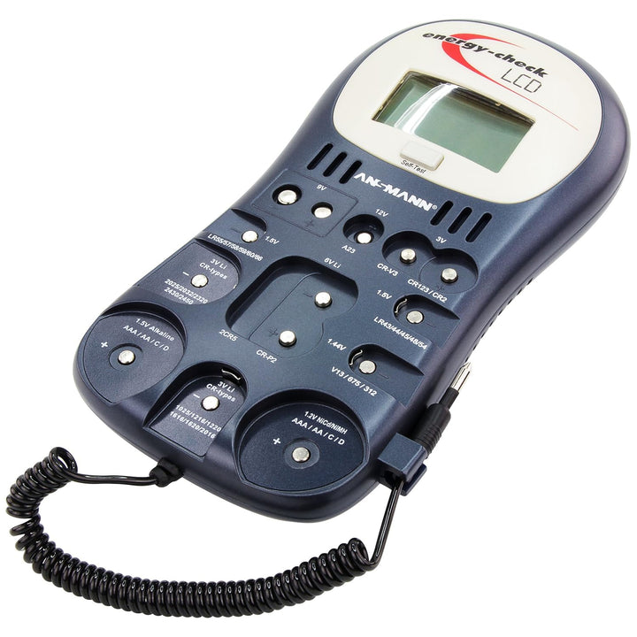 ANSMANN EUR1485 Batterietester Energy Check LCD - Zuverlässiges Profi Testgerät mit digital Anzeige