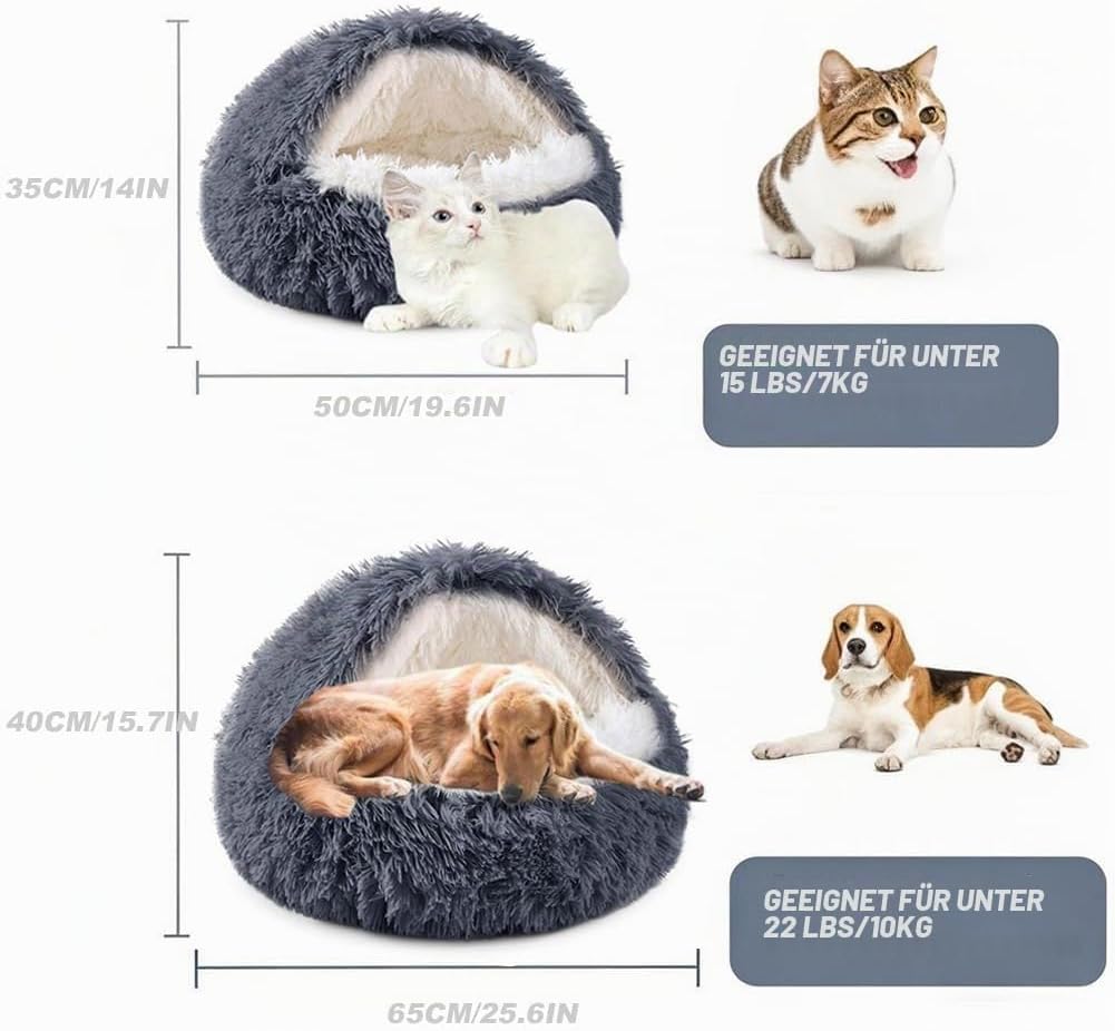 Flauschig Hundebett Muschelform Katzenbett Warm Tierbett Haustierbett Waschbar Hundesofa Katzensofa