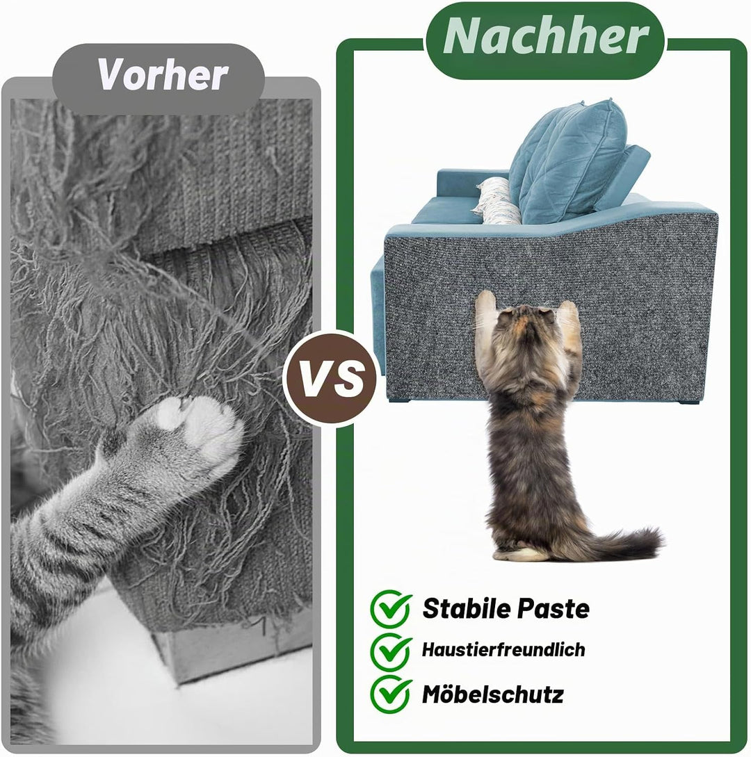 300cm×40cm Kratzmatte Katze Selbstklebend, Kratzschutz Sofa Katze, Trimmbare DIY Katzen Kratzmatte m