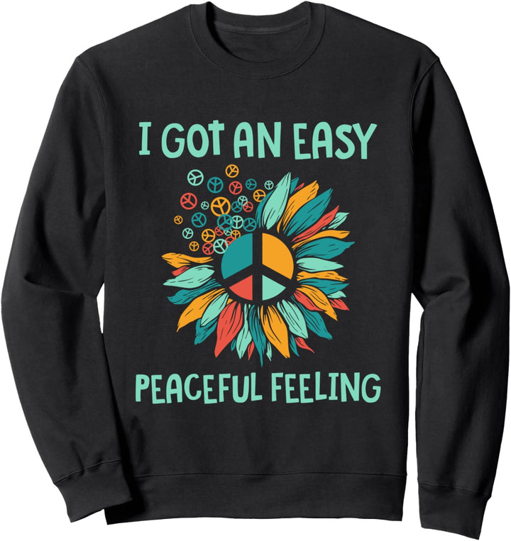 Hippie Sonnenblumen Friedenszeichen Ich habe ein leichtes fr Sweatshirt