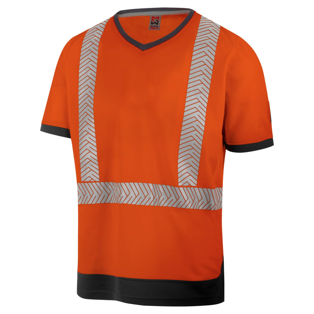 WÜRTH MODYF Warnschutz T-Shirt Fluo EN 20471 6XL Orange Anthrazit, 6XL Orange Anthrazit