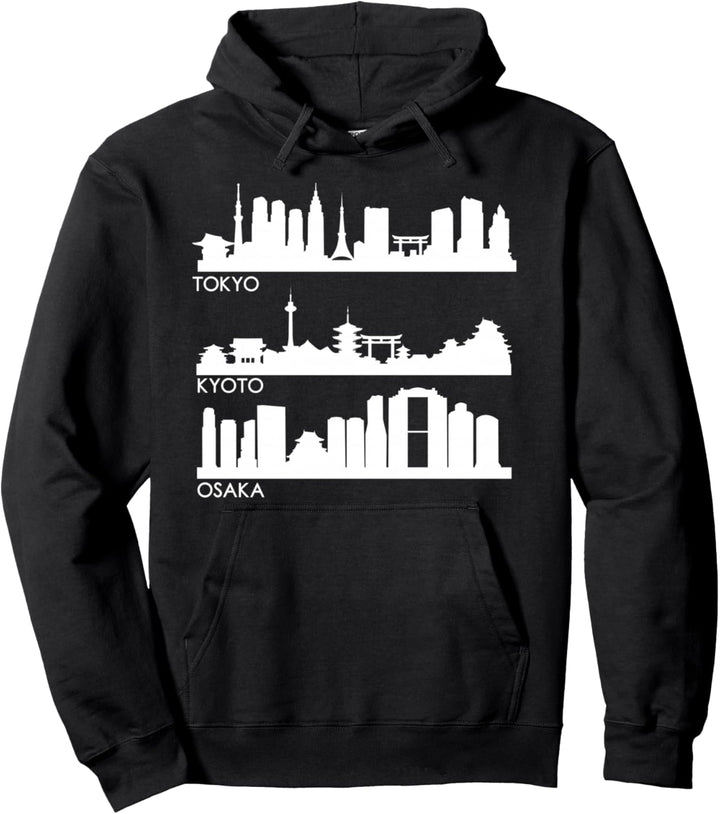 TOKIO OSAKA KYOTO, JAPANISCHE STÄDTE SKYLINE Pullover Hoodie