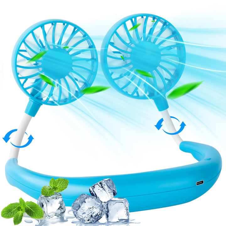 BOSONER Nackenventilator Hals Ventilator Tragbarer: 2000mAh Halsventilatoren mit USB Leise Portable