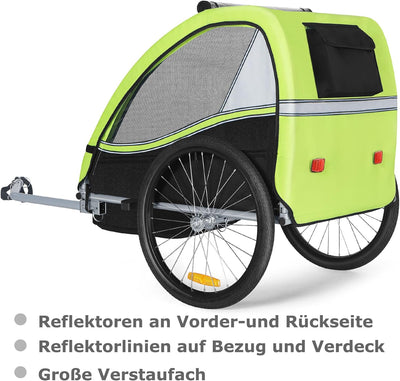 Tiggo VS Kinderanhänger Fahrradanhänger Anhänger Kinderfahrradanhänger 50201 Grün