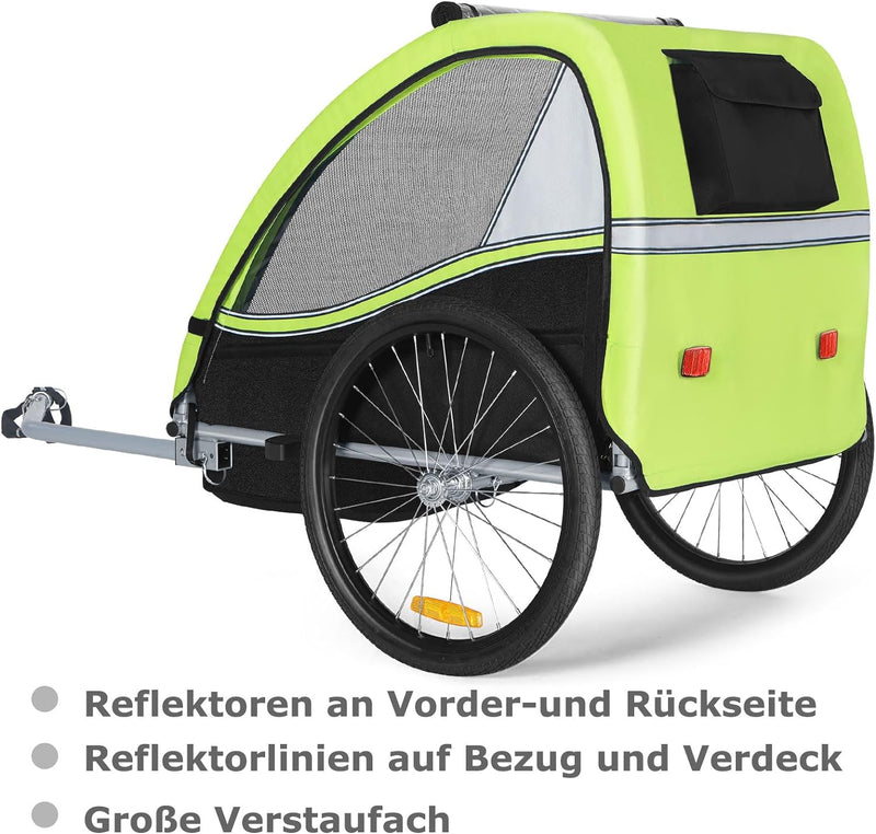 Tiggo VS Kinderanhänger Fahrradanhänger Anhänger Kinderfahrradanhänger 50201 Grün