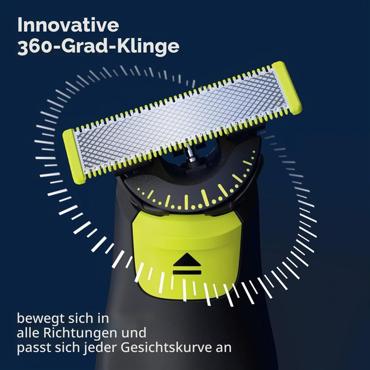 Philips OneBlade QP6531/15 Hybrid-Elektro-Trimmer, Schwarz, 360 Pro OneBlade 360 Pro, QP6531/15, One