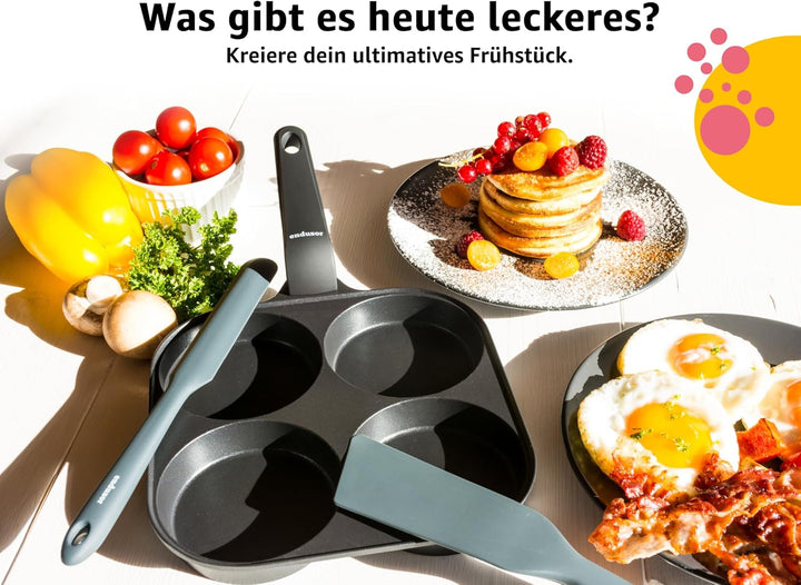 endusor Spiegeleipfanne induktionsgeeignet (21cm) - Eierpfanne & Pancake Pfanne mit Antihaft-Beschic