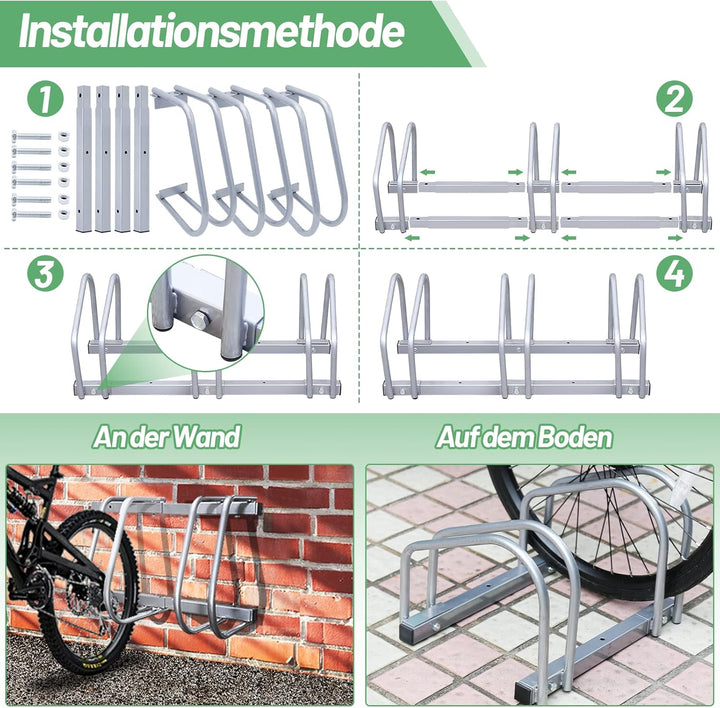 Sonnewelt Fahrradständer Bicycle Stand Boden Aufstellständer Aufstellständer Mehrfachständer Bodenst