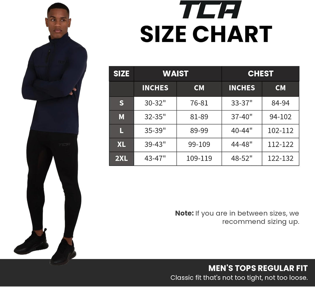 TCA Herren Fusion Pro Quickdry Langarm Lauf Shirt mit Halbem Reissverschluss Blau/Grau S, Blau/Grau