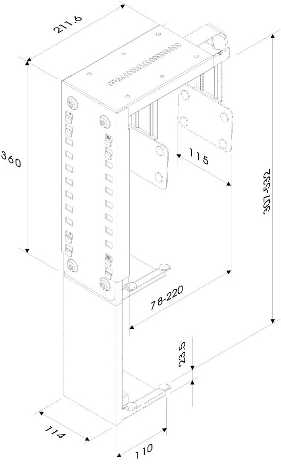 Neomounts by Newstar CPU-D100BLACK PC-Desk Mount Top-Unterstützung Schwarz, Top-Unterstützung Schwar