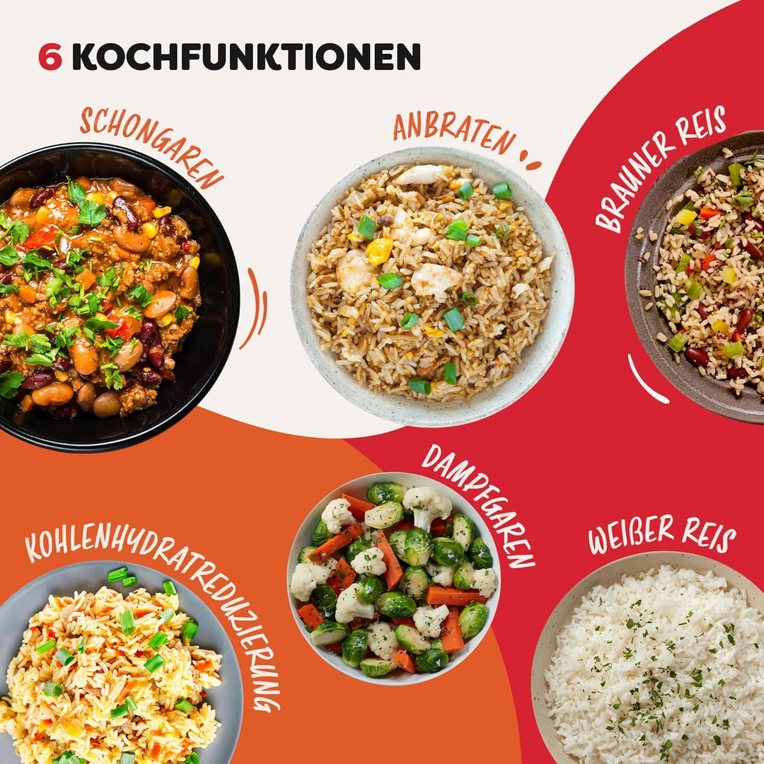 Instant Reiskocher und Dampfgarer - Automatischer, vielseitiger Reiskocher, Dampfgarer und Sauté-Pfa