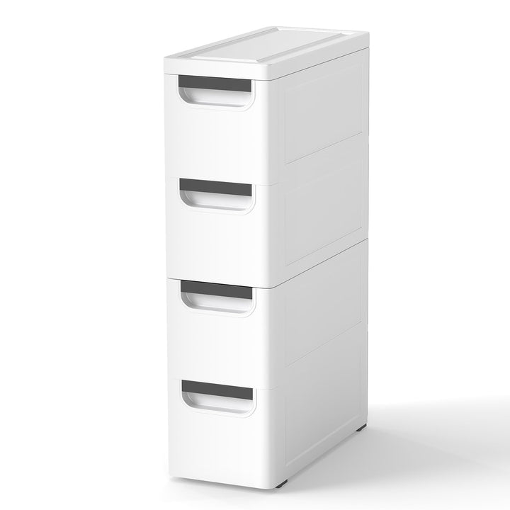 Schmaler Badezimmerschrank auf Rollen, Schmaler Badezimmerschrank mit 3/4/5 Schubladen, Mobiler Schu