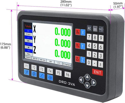 3 Achsen DRO Digitalanzeige Set ToAuto Digitalanzeige mit 3 Axis Linear Massstab für CNC-Fräsen Elek