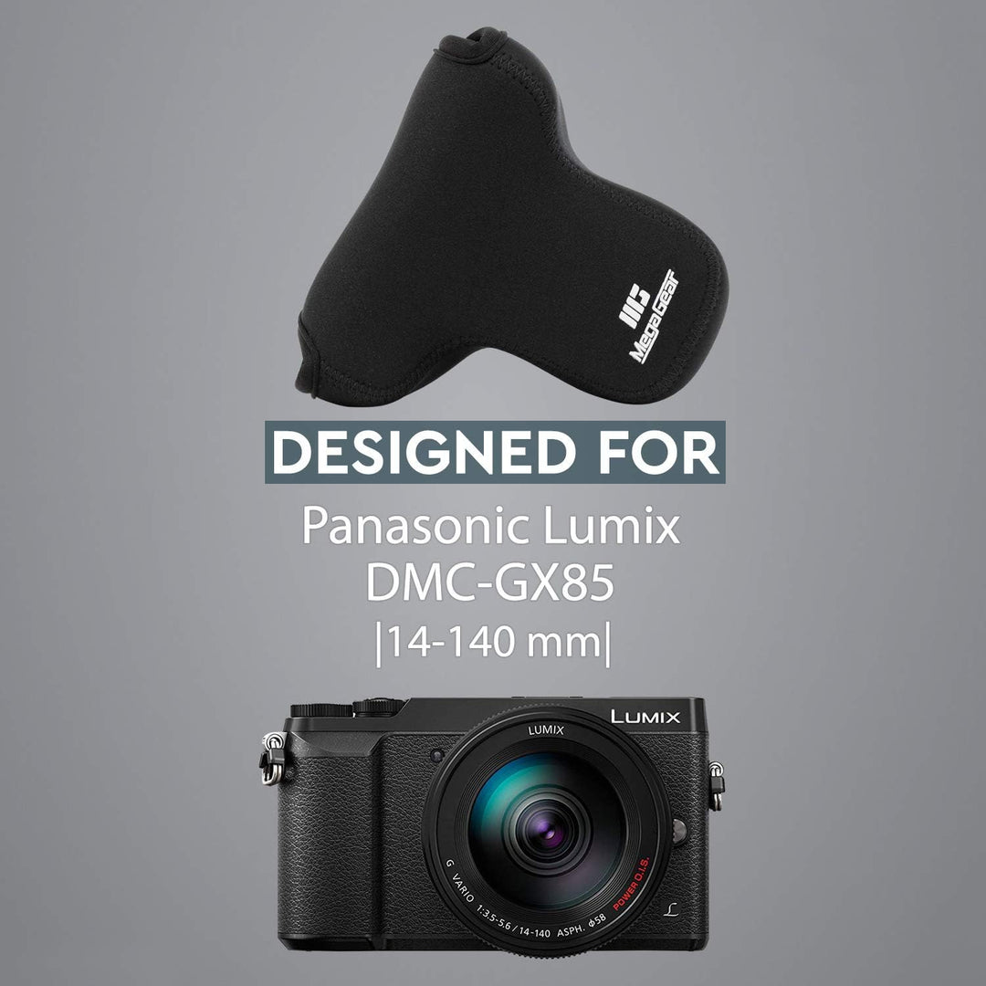 MegaGear MG739 Panasonic Lumix DMC-GX80 (14-140mm) Ultraleichte Kameratasche aus Neopren - Schwarz,