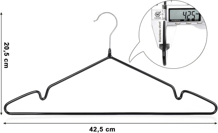 SONGMICS Kleiderbügel, 20 Stück, Jackenbügel aus Metall, dünn und Antirutsch, Ø 4 mm Platzsparend um