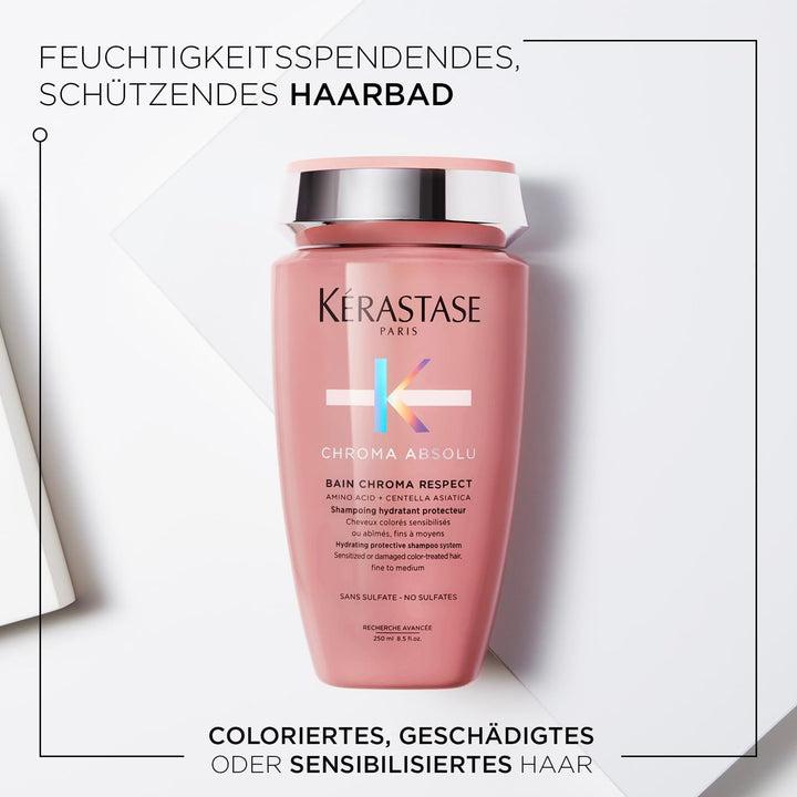 Kérastase, Chroma Absolu, Pflegeroutine mit Shampoo und Hochglanzpflege, Für strapaziertes oder gesc