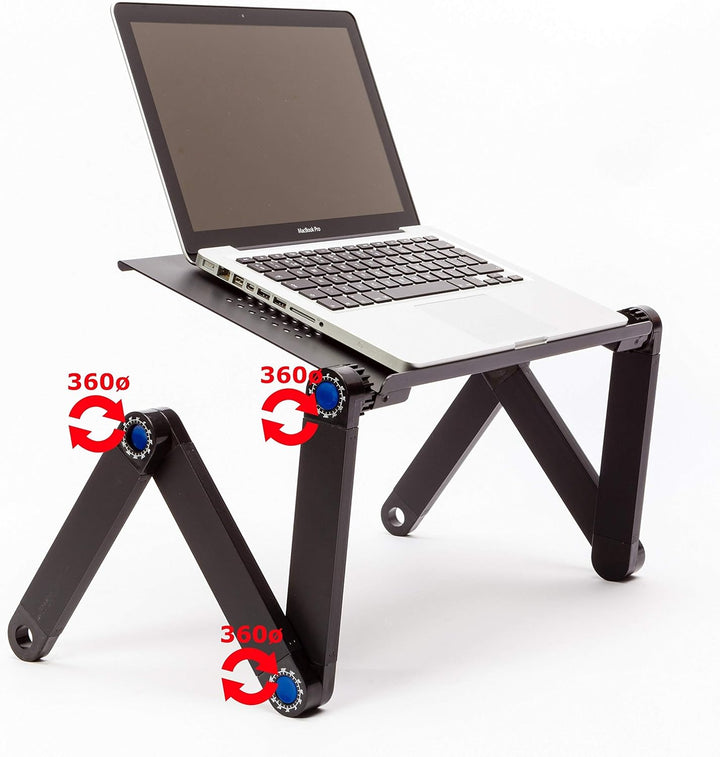 Technosmart Notebook Ständer Laptop Tisch Tablett für Bett Frühstück Ergonomisch Verstellbar Alumini