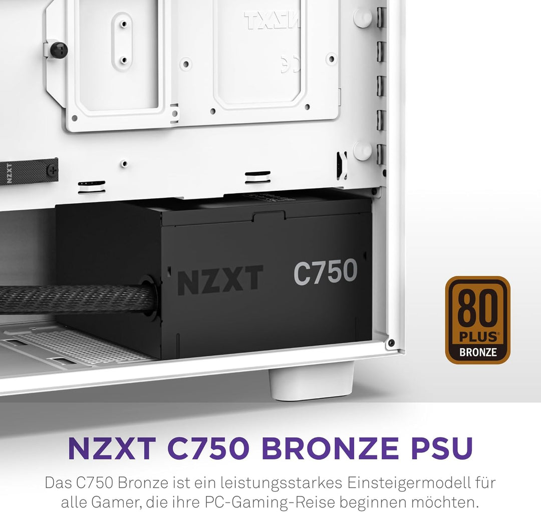 NZXT C750 Bronze PC-Netzteil - PA-7B2BB-EU - 750 Watt – 80 Plus Bronze Zertifiziert – Nichtmodulares