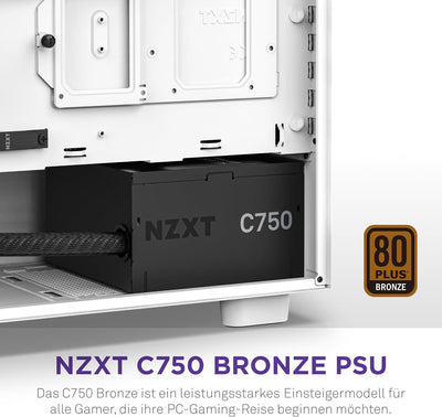 NZXT C750 Bronze PC-Netzteil - PA-7B2BB-EU - 750 Watt – 80 Plus Bronze Zertifiziert – Nichtmodulares