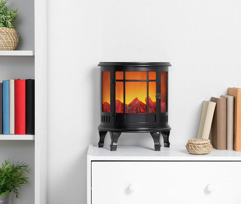 Carlo Milano Imitiertes Kaminfeuer: Deko-Elektrokamin mit Flammen-Effekt, Batterie-Betrieb, 35,5 cm