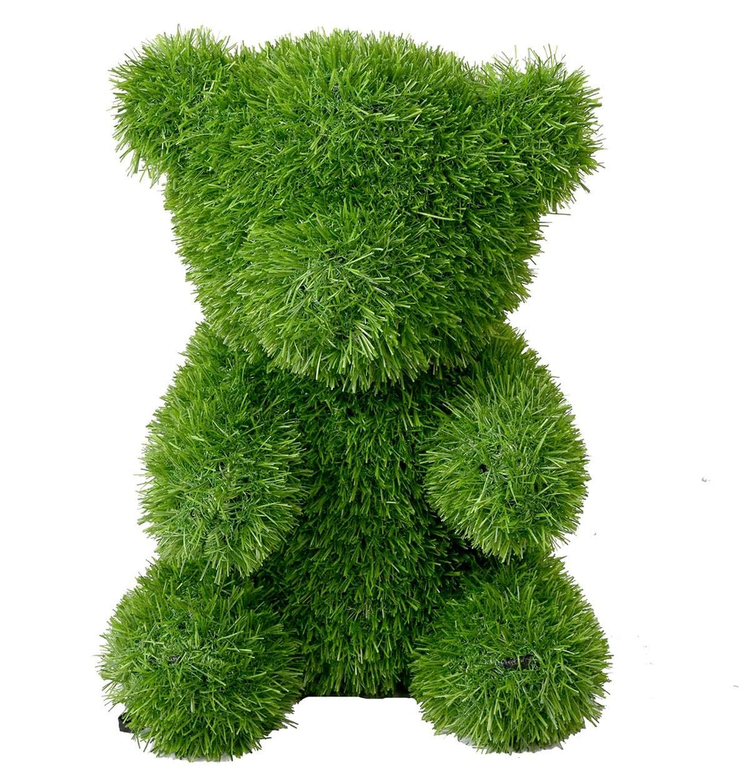 Innovative Kunstwerk Figuren aus Kunstrasen Bär Bear Teddybär Bärchen Gartendekoration Deko (Sittin