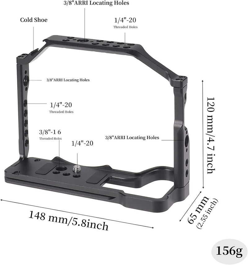 Lumix S5II Cage, Hersmay Aluminium Kamerakäfig Kamera Cage für Panasonic LUMIX S5 II / S5 IIX spiege