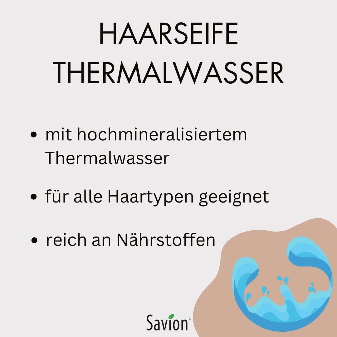 Savion 4+1 Bio Haarseife Thermalwasser, Vegan, Handgemacht, Palmölfrei, Plastikfrei, 5x 85gr 1.42 g