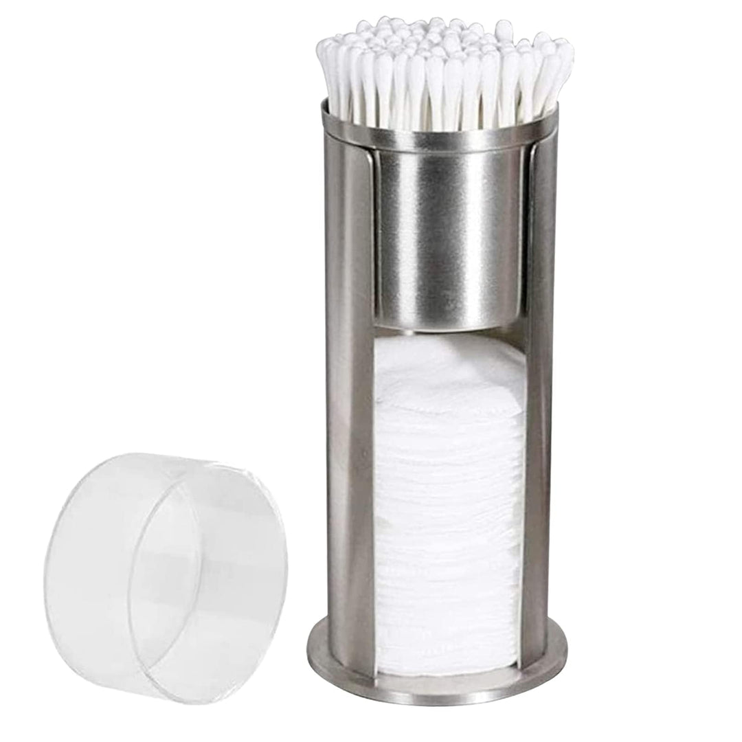 HERCHR 2-in-1-Edelstahl-Wattestäbchenhalter, Make-up-Wattepads-Spender, Organizer, Qtip-Halter, Spen