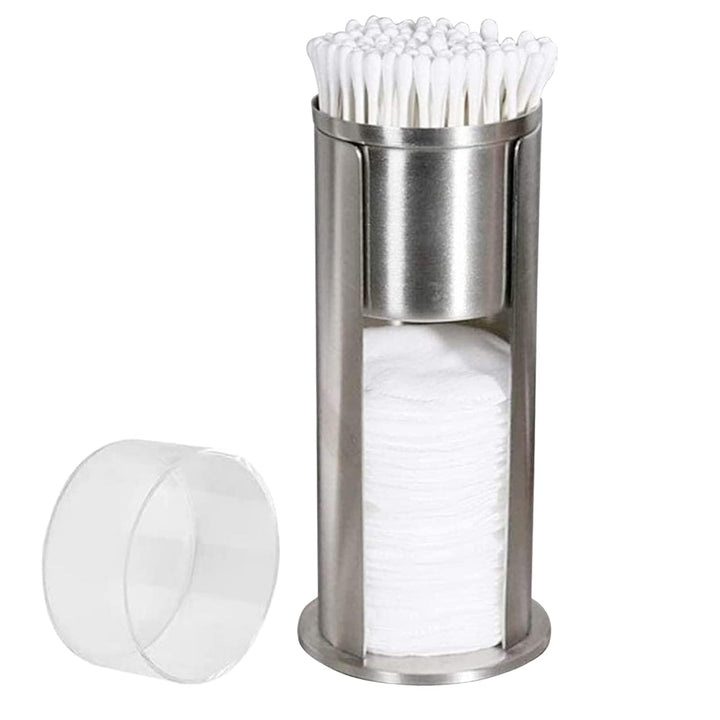 HERCHR 2-in-1-Edelstahl-Wattestäbchenhalter, Make-up-Wattepads-Spender, Organizer, Qtip-Halter, Spen