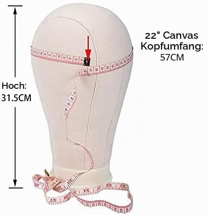 Perückenkopf 22"(56cm),Neverland Beauty Perücke kopf mit Perückenständer,Perücke machen Mannequin Ko